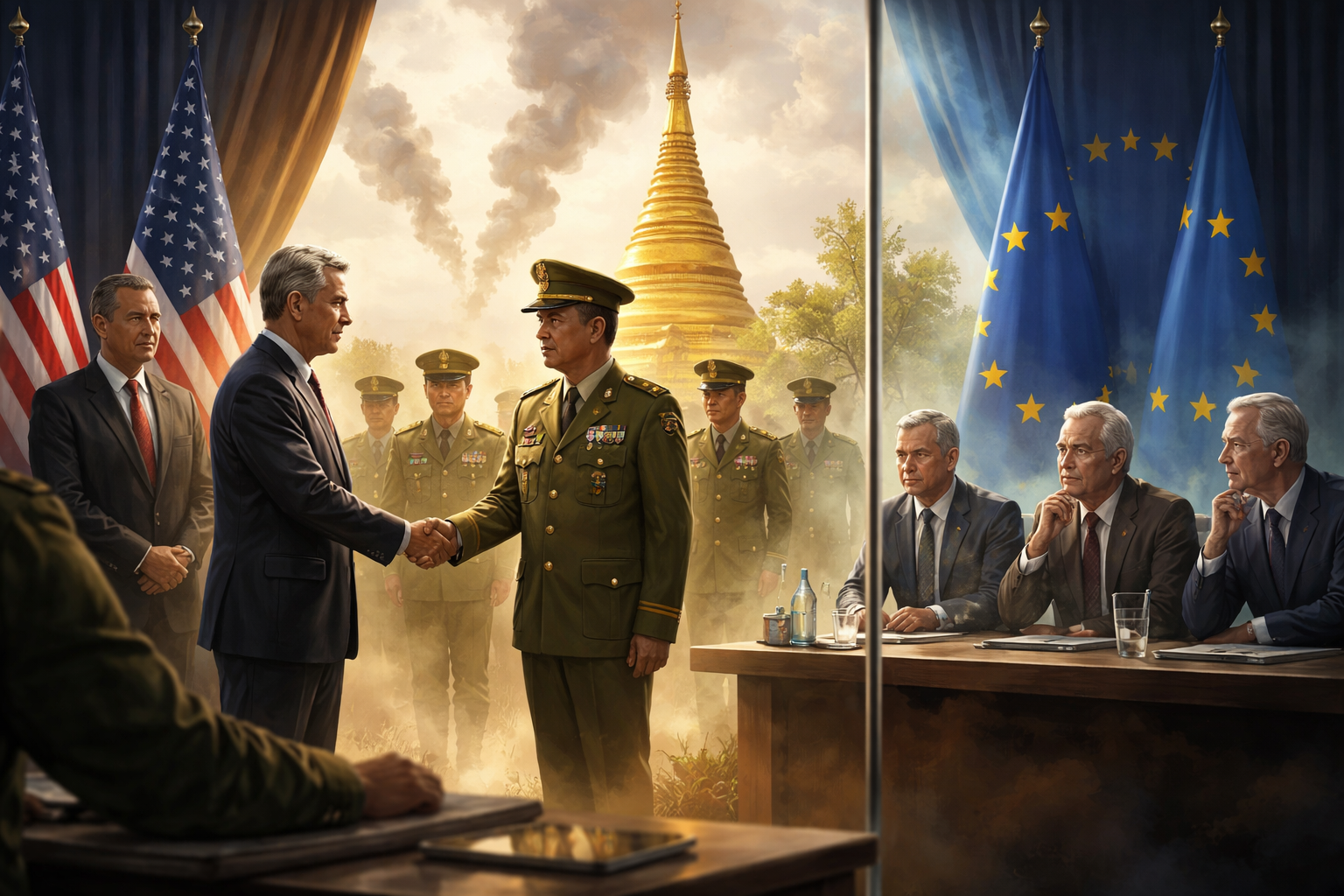 US Quietly Engages Myanmar Military as EU Maintains Diplomatic Isolation
