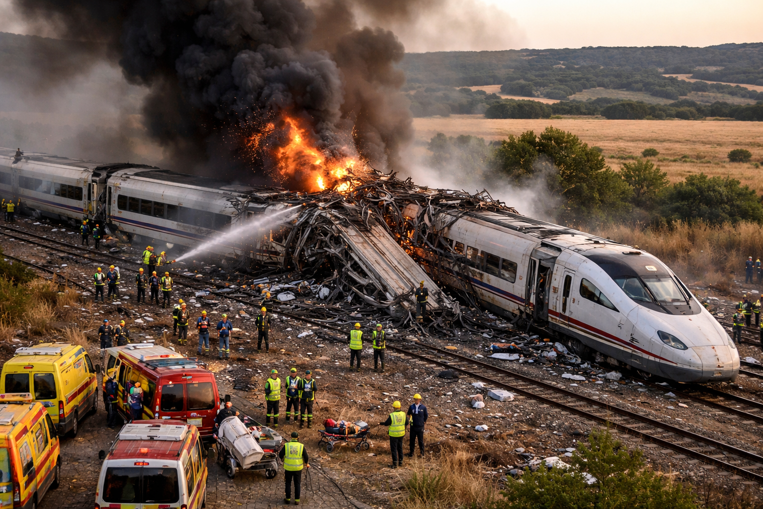 At Least 30 Dead After Collision of Two High-Speed Trains in Toledo, Spain
