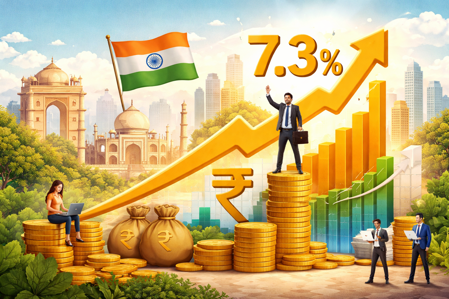 India Raises Economic Growth Forecast for Fiscal Year 2026-27 to 7.3%