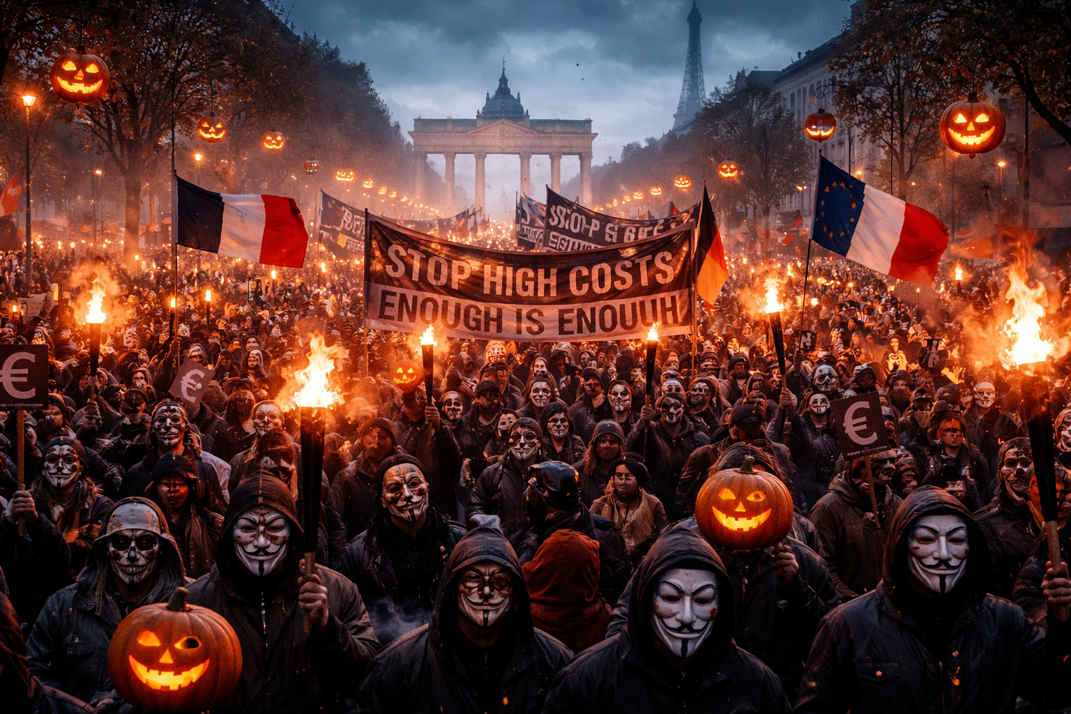 European Cost-of-Living Protests Expected to Spread in Germany and Rekindle in France on Halloween